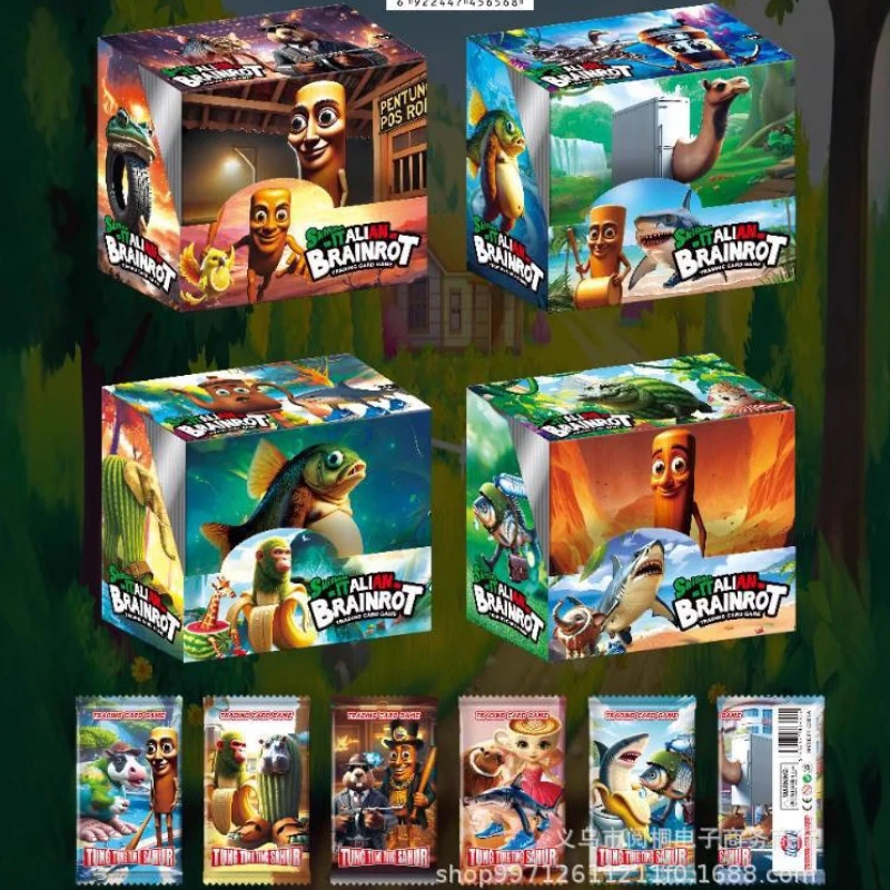 

Настольная игра Brainrot Tung Sahur Collection Card Tralalero Tralala Card Bombardino Crocodilo Shimpanzini Bananini Battle Carte Toy