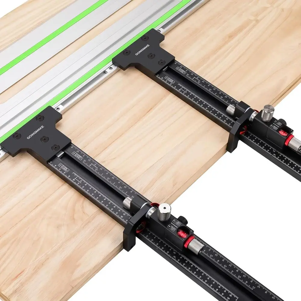 

Adjustable Parallel Guide System for Precise Rip Cuts with Track Saw and Compatible Rails