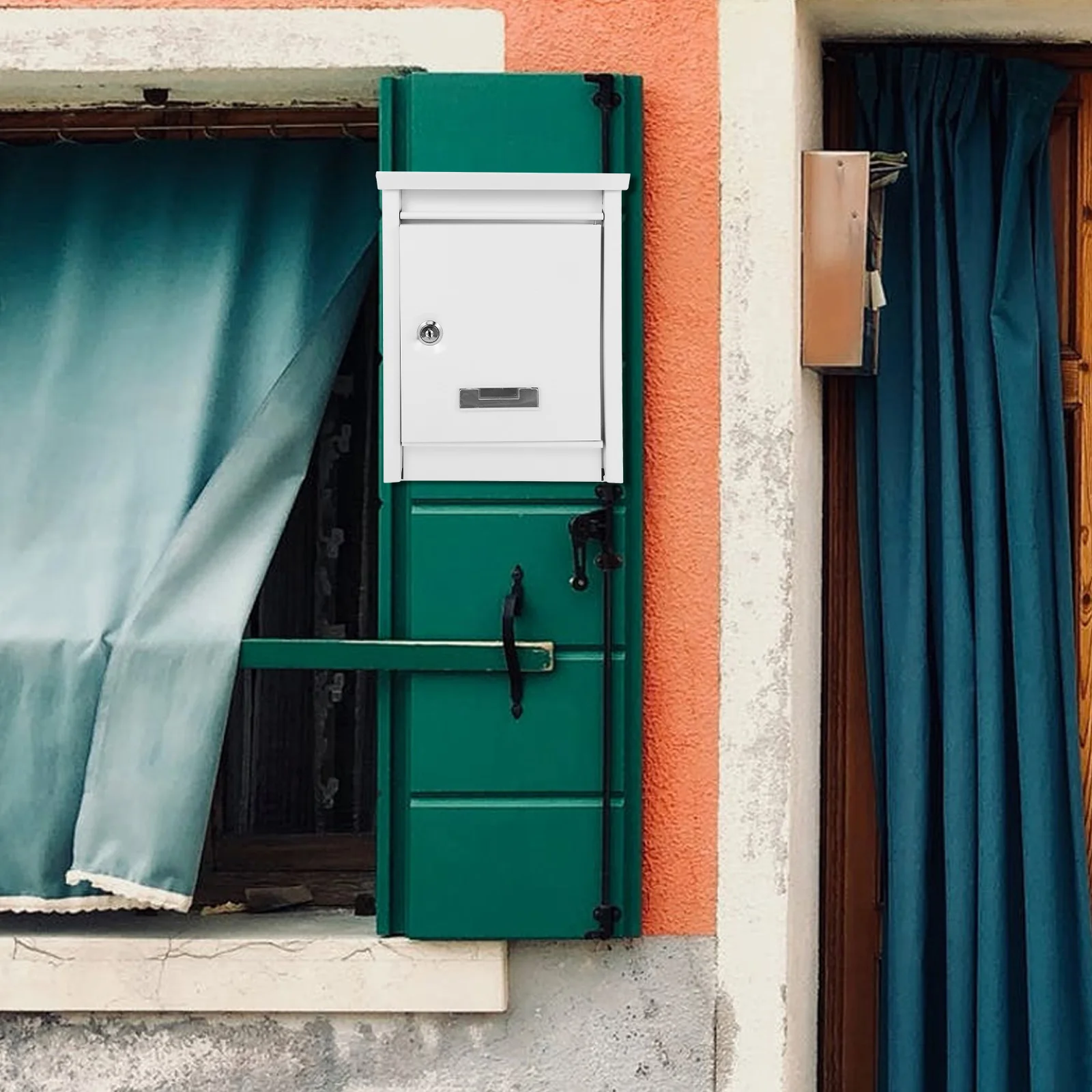 

Waterproof Locking Mailbox Wall Mounted Metal Letter Box For Outdoor Villa Security Drop Box Black Iron Suggestion Cash Donation