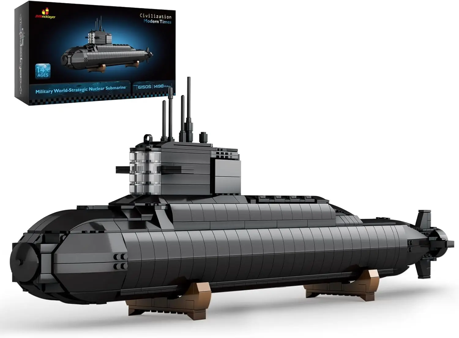 

Nuclear Submarine Building Sets - Military Submarine Toys with Lights, History Collectible Home Decor Battleship Constructio