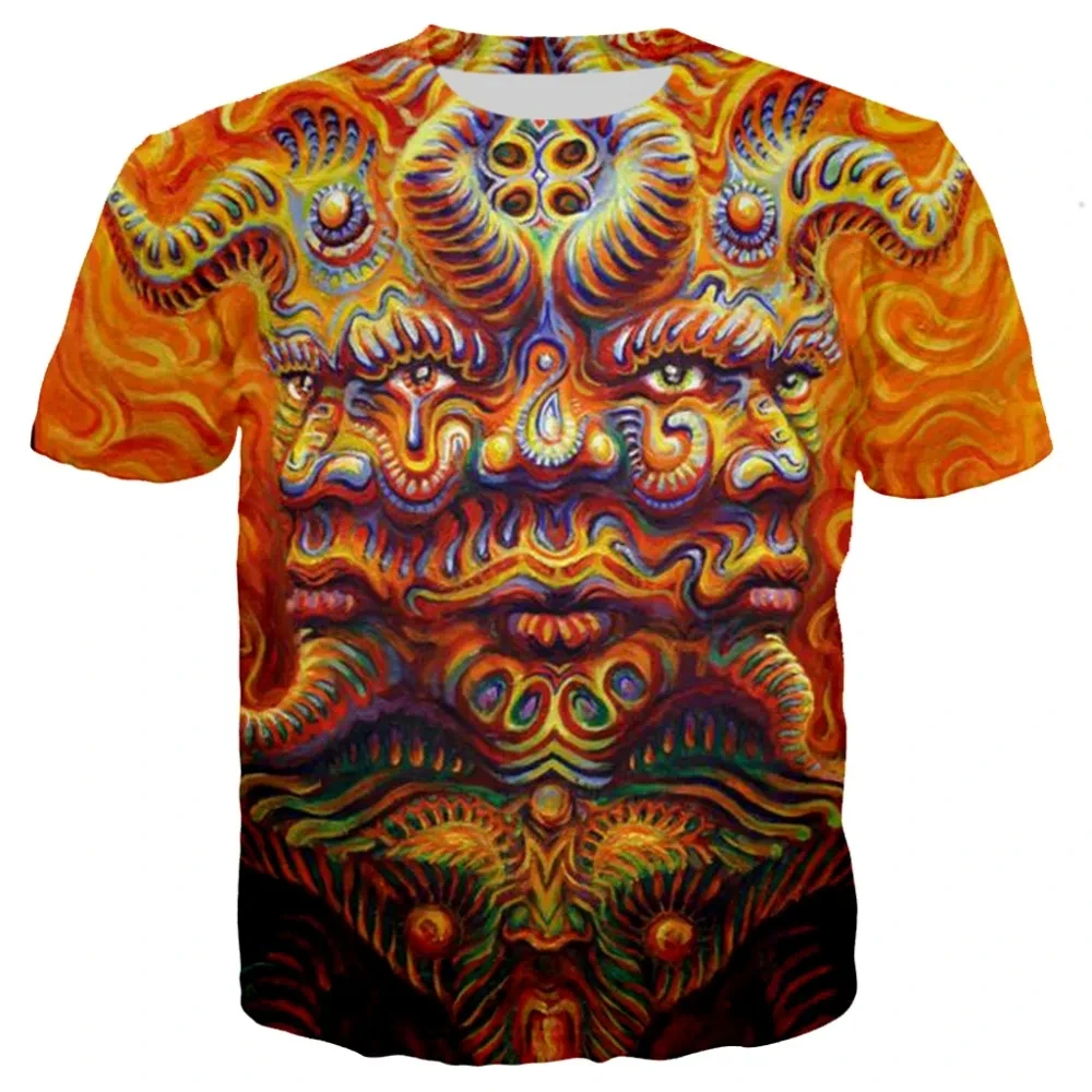 3d Print Harajuku Indian Psychedelic Summer Retro t shirt Men Women Ethnic Buddha Art painting witch t shirt Men Clothes