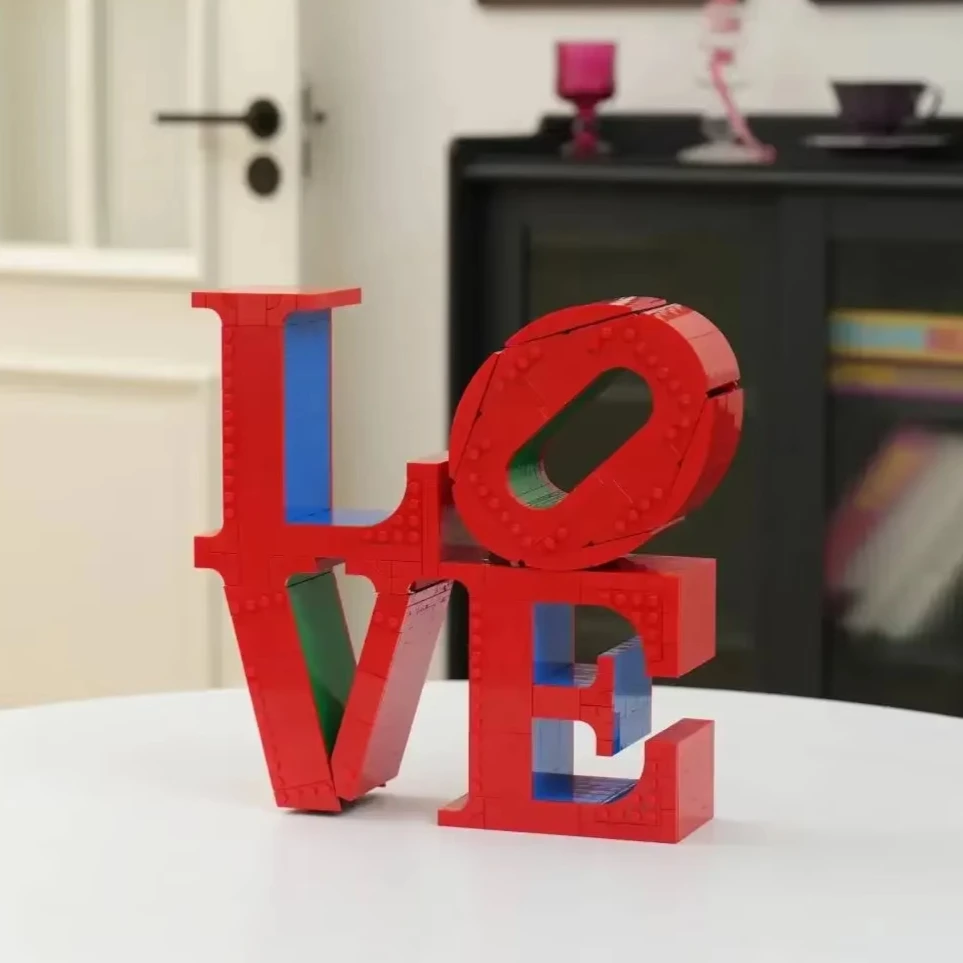 2026년 신모델 / LOVE 수제 하트 모양 조각 장식 예술 로맨틱 블록 새해 및 발렌타인데이 선물