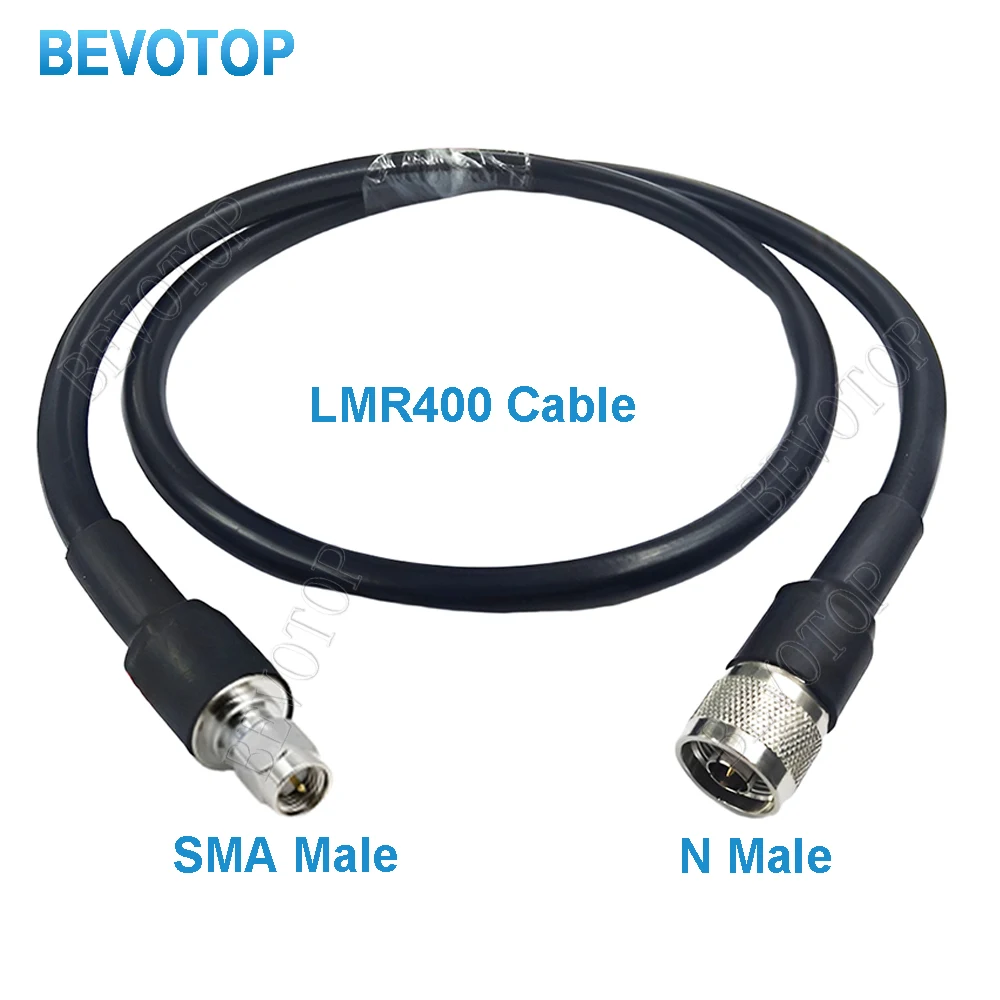 LMR400 50-7 N macho a SMA macho Cable de extensión en espiral para amplificador celular 4G LTE amplificador de señal de teléfono móvil Radio WIFI