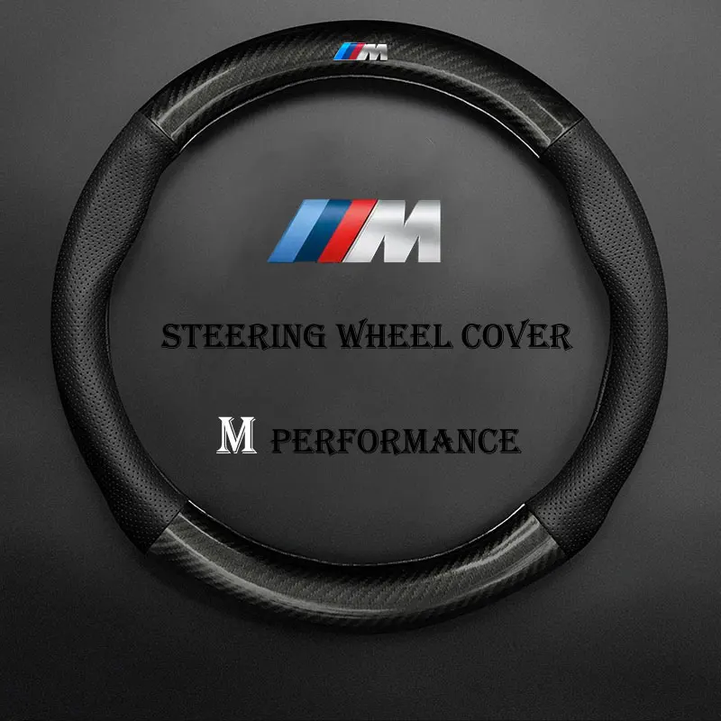 For BMW M3 M4 M5 E36 E39 E46 E60 E90 E91 F01 F10 F15 F20 F30 G05 X3 X5 X7 3 5 7 Series Car Steering Wheel Cover For BMW M Power