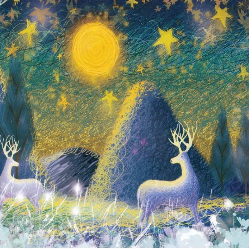 

75*50cm Adult 1000 Pieces Jigsaw Puzzle Pursue Deer Elegant Animals Paintings Stress Reducing Toys Christmas Gifts