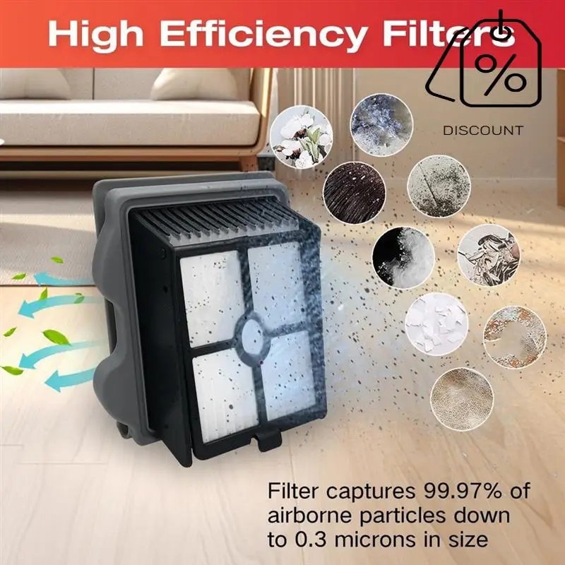 Main Brush And Filters For Roborock Dyad Pro / Dyad Pro Combo / WD2H1A / A10 Ultra Robot Vacuum Essential Vacuum Accessories-Y48