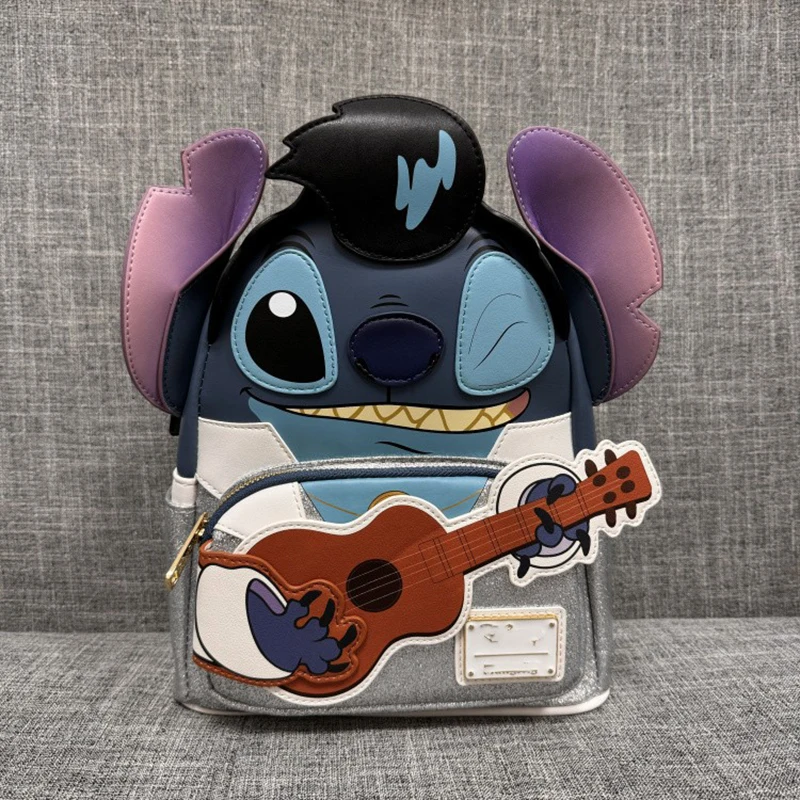 Hot New Original Disney Stitch Loungefly Backpack Cute Cartoon Embroidered Design Backpack Casual Mini Backpack Fashion Kid Gift