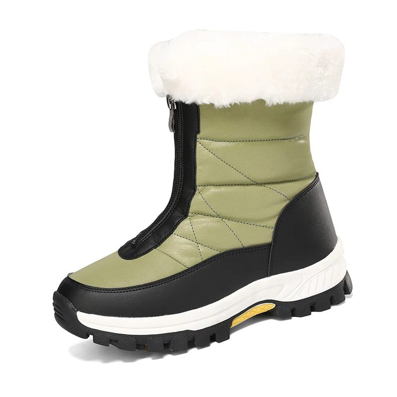 

New women's snow boots, thick-soled shoes, flat warm boots, women's casual long plush cotton boots, long boots