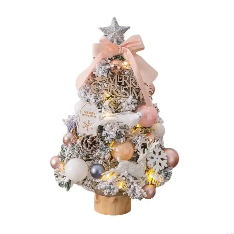 

KX4B Mini Christmas Tree with LED Lights Perfect for Holiday Decorating Party
