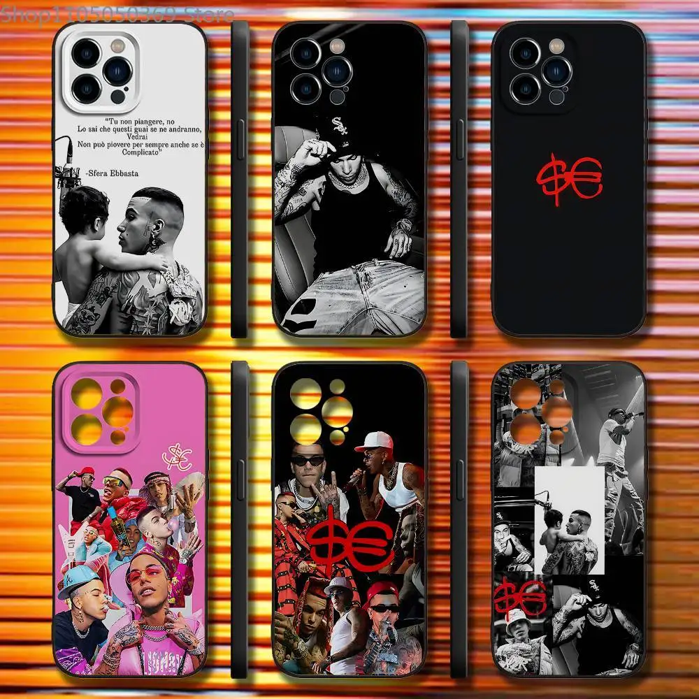 

S-Sfera Ebbasta SFE Phone Case For iPhone 17,16,15,14,13,12,11,Pro,Max,Plus,X,XS,SE4,E,Mini,Soft Black Case