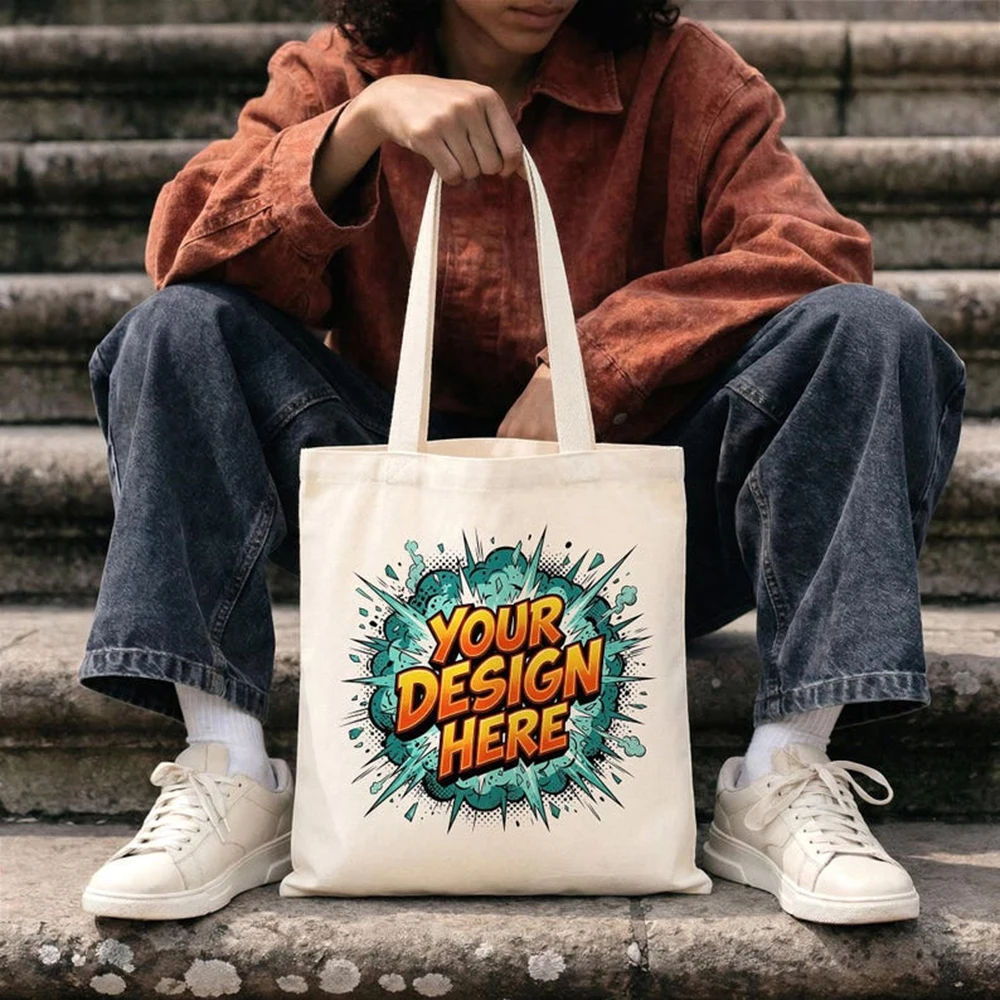 

Custom Canvas Tote Bag Personalized Store Logo Printed Eco Friendly Storage Shopping Bag Business Gift For Business Partners