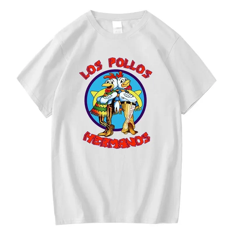 LOS POLLOS Hermanos Funny Printed Adults Kids Fashion Casual Short Sleeves Summer Cotton Breathable Tshirt Chicken Brothers Tees
