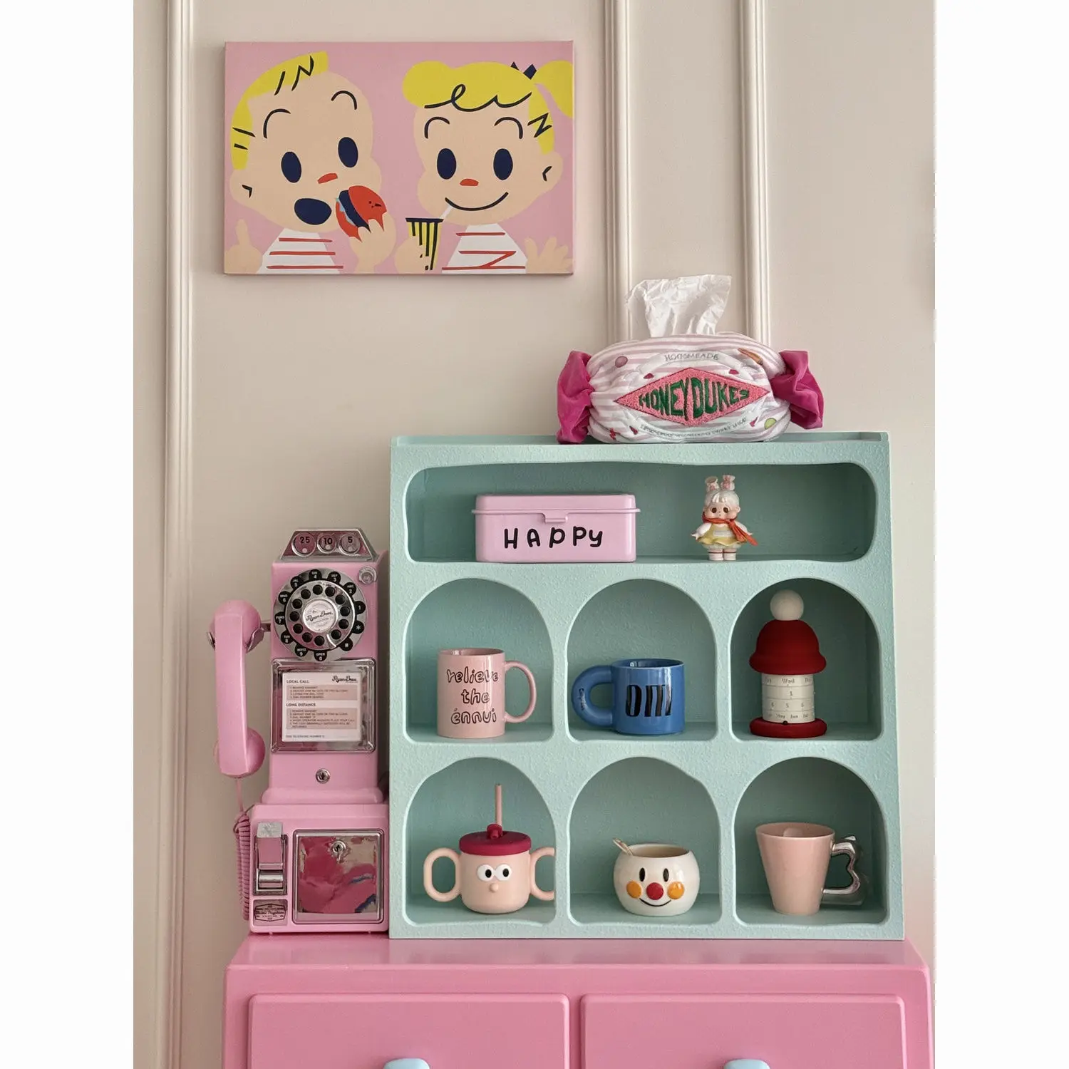 

Shelf Korean Style Home Desktop Dopamine Storage Display Shelf Multi-layer Wall Cabinet High Appearance Level Sweet