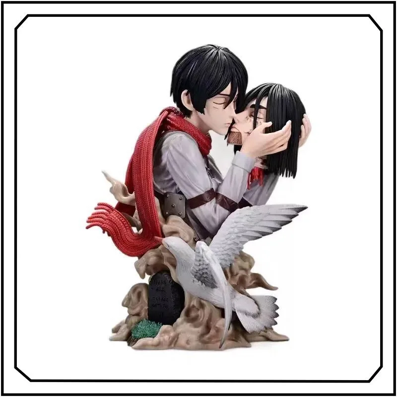 

Attack on Titan GK Action Figure Eren Jaeger Mikasa·Ackerman Kiss of Death Fashion Originality Desktop 22cm Action Figure