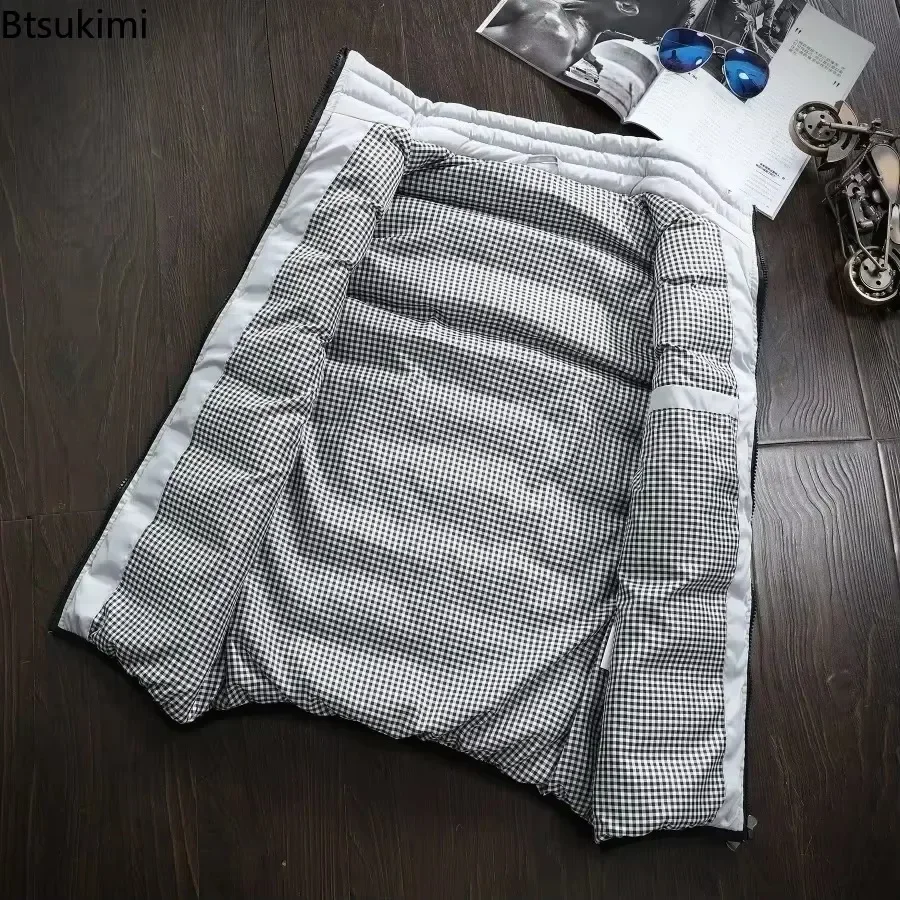 New 2025 Autumn Winter Men's Warm Vest Jacket Solid Sleeveless Down Cotton Waistcoat Jacket Male Casual Vest Coat Plus Size 5XL