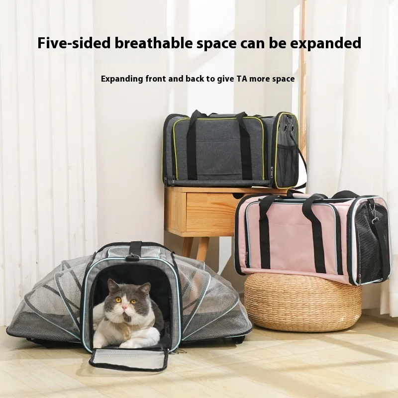

Cat bag portable foldable out portable large capacity car sterilization oblique span bag large outdoor pet bag breathable