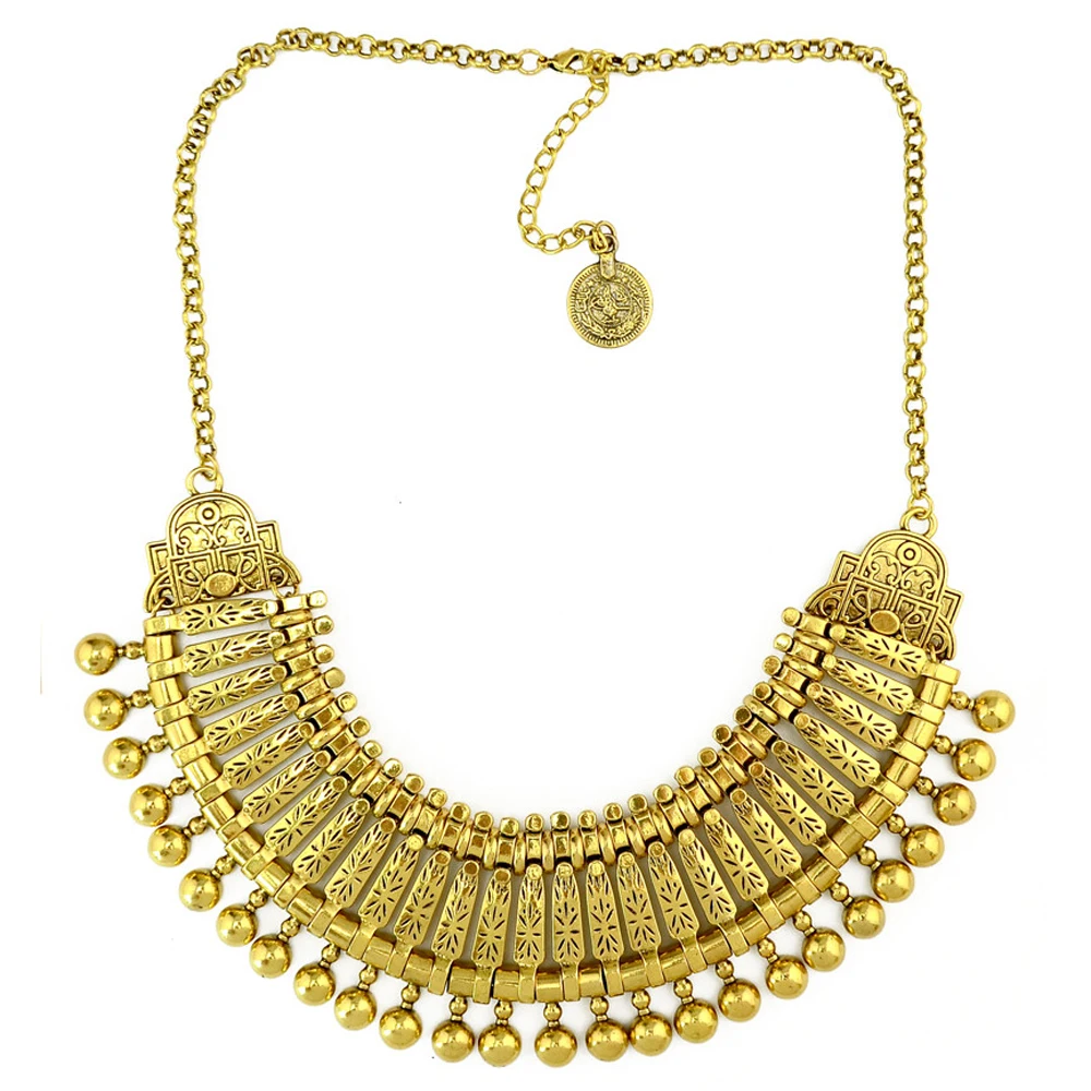 Traditionelle indische afghanische pakistanische ethnische Münzen Quaste Halsband Halskette Vintage goldene Legierung Münzen Kragen Damen Halsschmuck – Detail 5