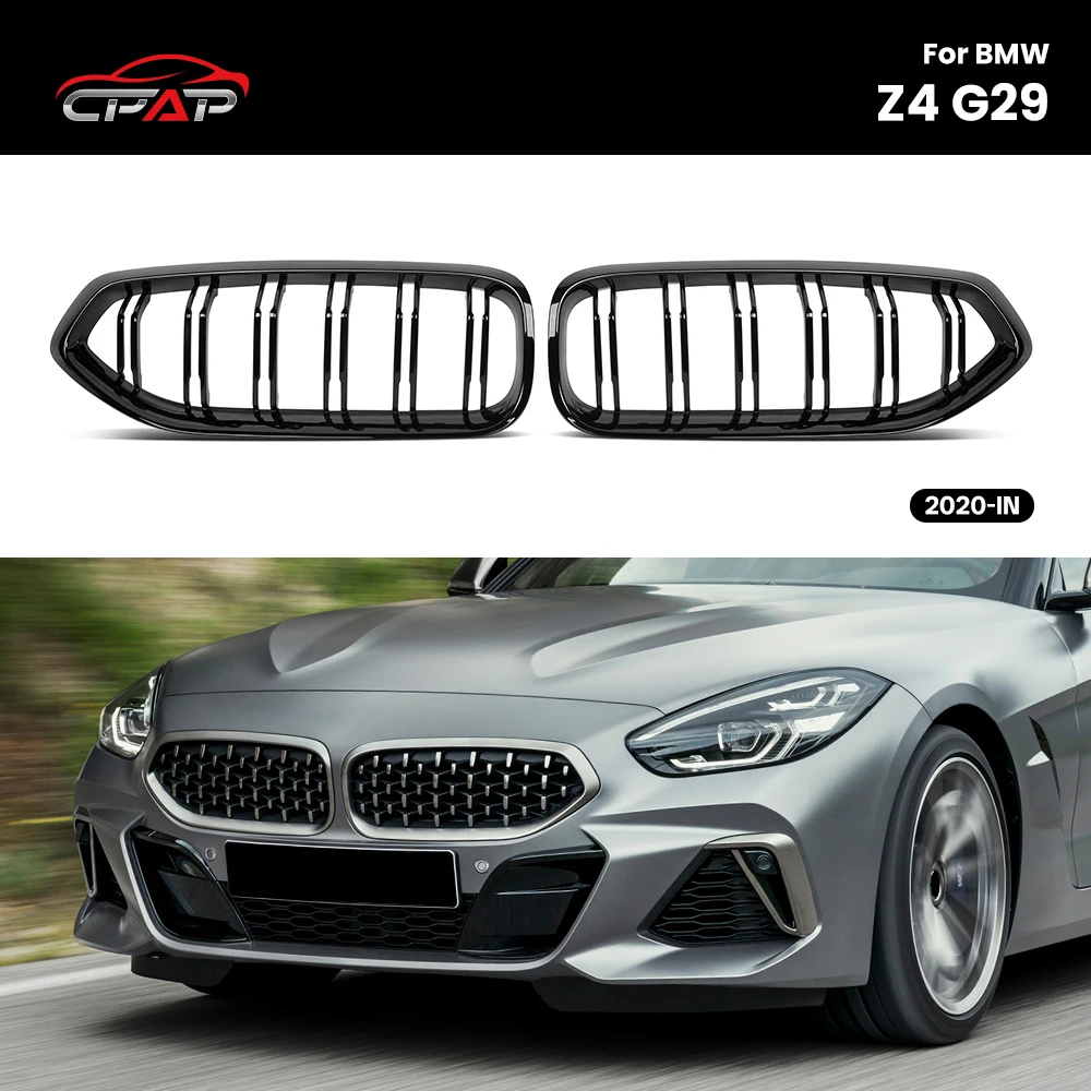 

Front Kidney Bumper Grille Double Slat Hood Grilles Racing Grill Glossy Black For BMW For BMW Z4 G29 2020-IN