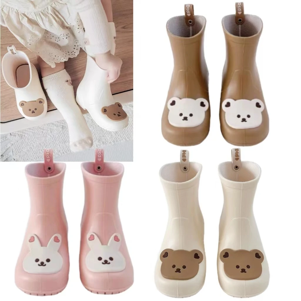 

New Kids Rain Boots Cute Bear Rabbit Rainproof Non-slip Baby Fashion Botas Toddler Waterproof Shoes Boy Girl Outdoor Water boots