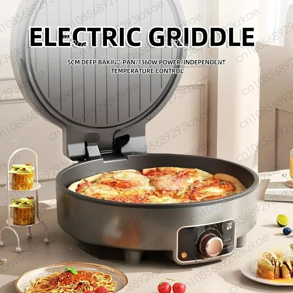 30CM Deep Electric Pancake Pan Double-sided Heating Frying and Baking Machine Pancake Pan Frying and Baking Machine