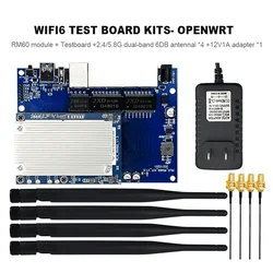 HiLink 2.4G & 5.8G GBE Openwrt MT7621AN+MT7905 WiFi 6 Router Module Kit HLK-RM60 with 6DBi Antenna On Sale