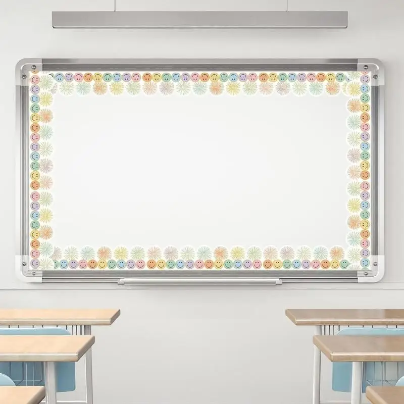 

Наклейка на стену с рисунком улыбающегося лица, длина 32,8 фута, для доски объявлений, доска объявлений, украшение для вечеринки