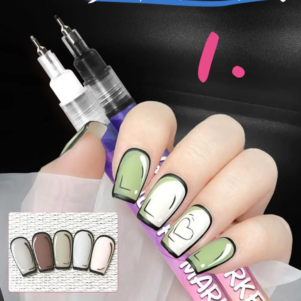 12 pz Nail Art Disegno Graffiti Penna Gel Matita 0.5mm Pittura Impermeabile Liner Pennello Pennarello per unghie ad asciugatura rapida Nail Art Graffiti Pen