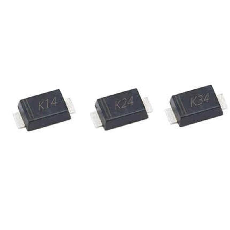 Diode DSK14 DSK24 DSK34 with silk-screened markings K14/K24/K34, surface mount SOD-123FL