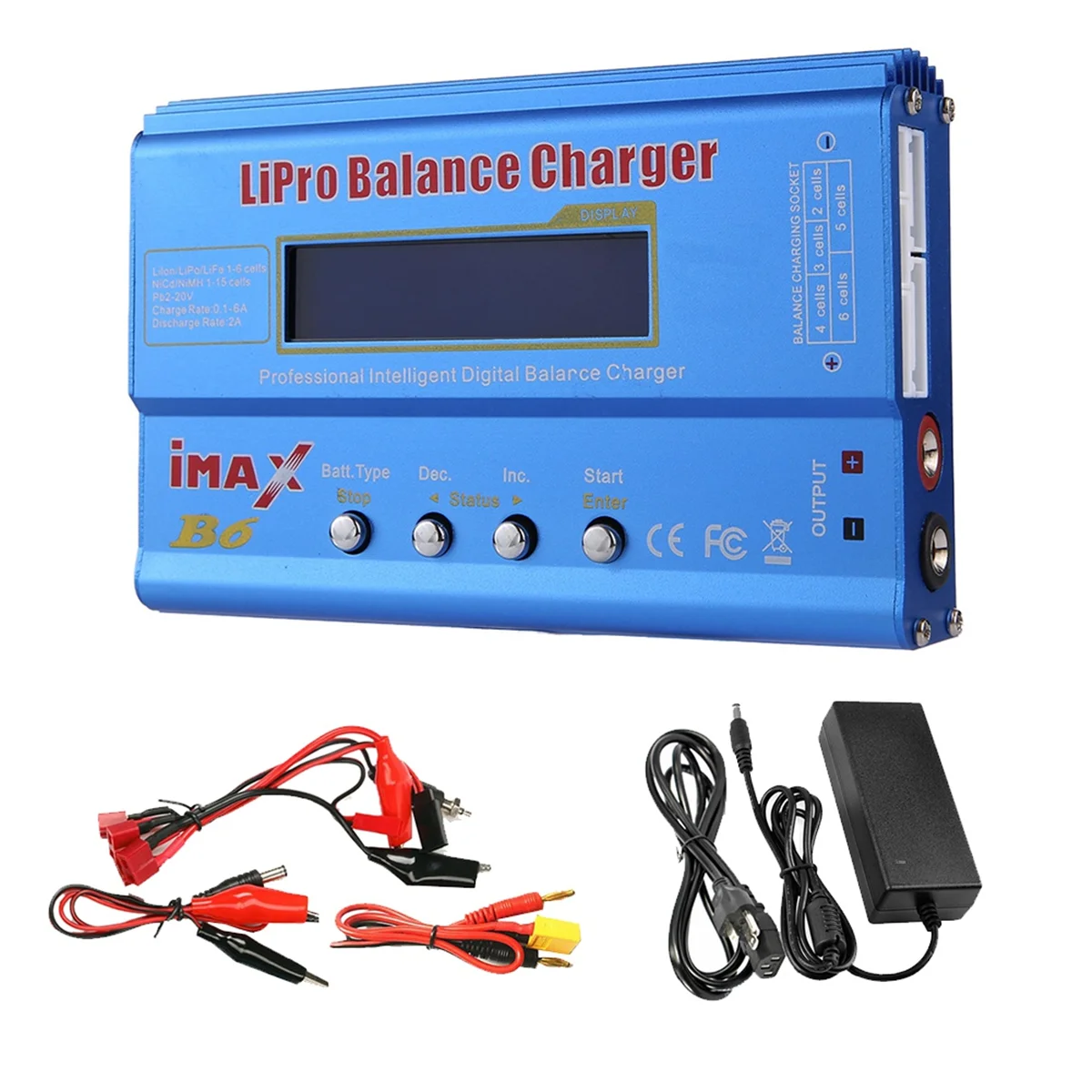 

For B6 80W Lipo Battery Charger+XT60 Lipo NiMh Li-Ion Ni-Cd Digital Lipro Balance Charger Battery Charger US Plug