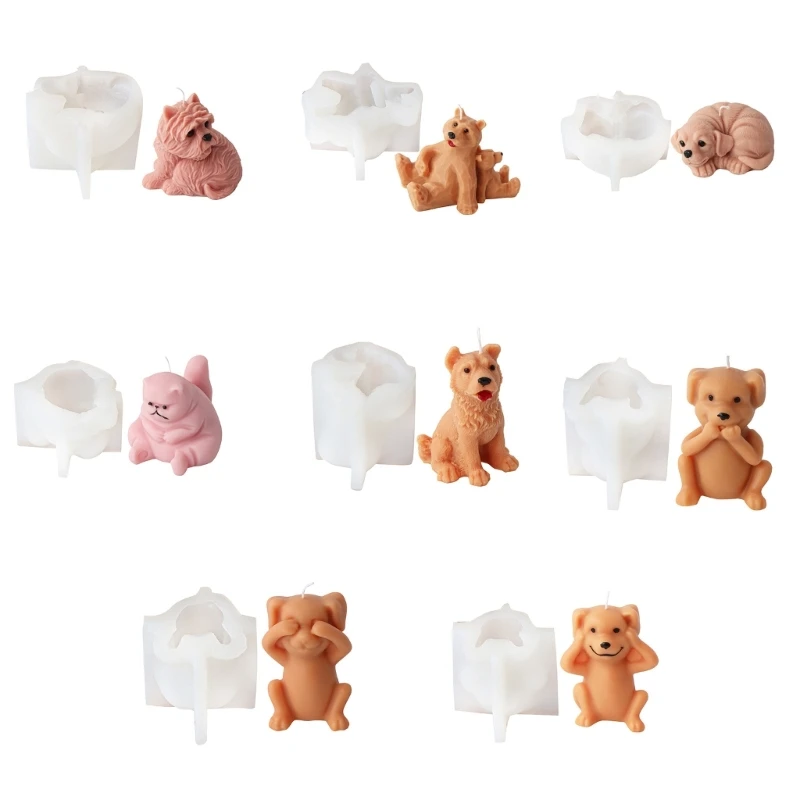 

Cats Silicone Mould Dog Molds Bear Ornament Molds Soap Baking Molds Craft Supplies for Cake Fondant NEW arrival