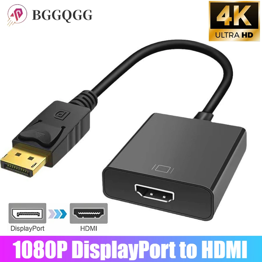 1080P DisplayPort To HDMI-compatible Adapter Male DP To Female HDMI-Compatible Cable Converter Video Audio for PC Projector HDTV