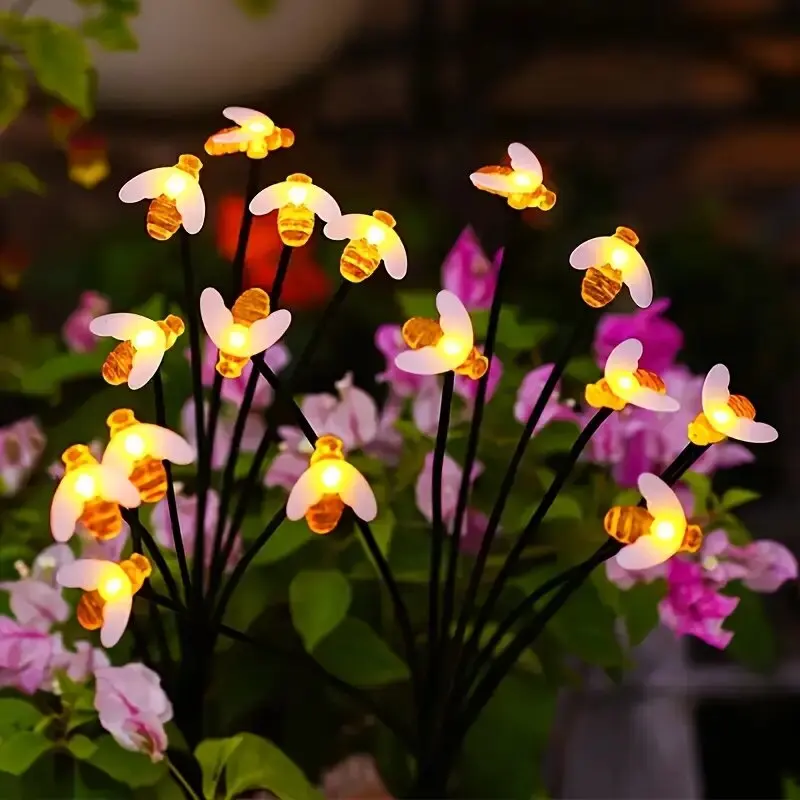 Bee LED Garden Light Outdoor Waterproof Decorative Lights Landscape Lighting for Garden Yard Lawn Pathway Terrace Solar Lights