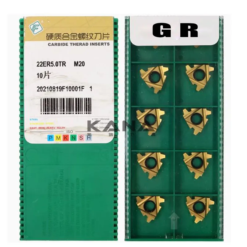 22ER 3.5 4.0 4.5 5.0 6.0TR /22IR 3.5 4.0 4.5 5.0 6.0TR  30° trapezoidal Inserção de rosqueamento de carboneto Para aço/aço inoxidável