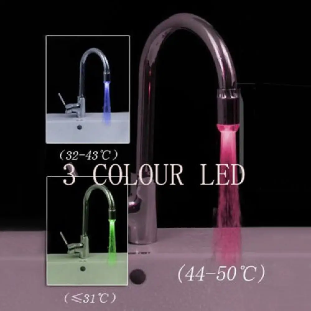 Creative Fashion Basin Faucet Colorful Glow Shower Temperature Sensor LED Light Water Faucet Tap