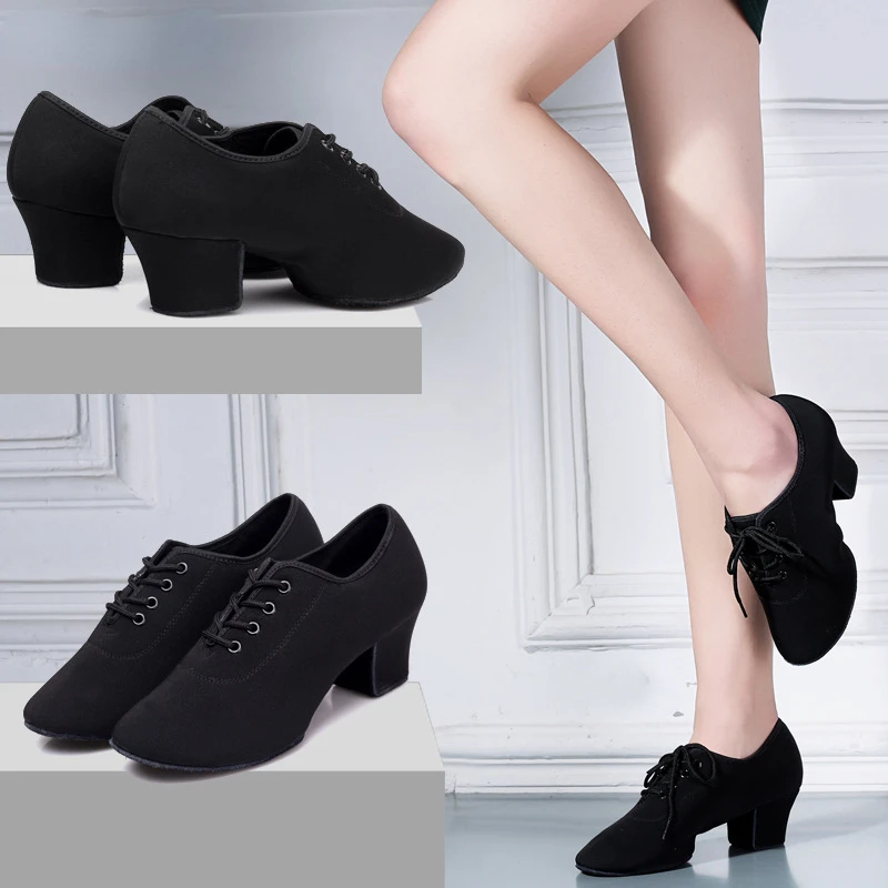 Female Women Latin Dance Shoes Jazz Ballroom Salsa Dancing Shoes Woman High Heels Children Training Modern Tango Dance Sneakers