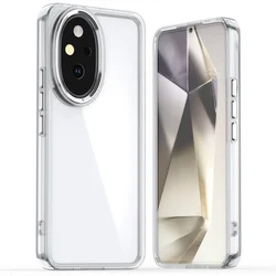 for Honor 200 Phone plating Transparent Cases, Shockproof HD Clear Hard Cover for Honor 200 Pro
