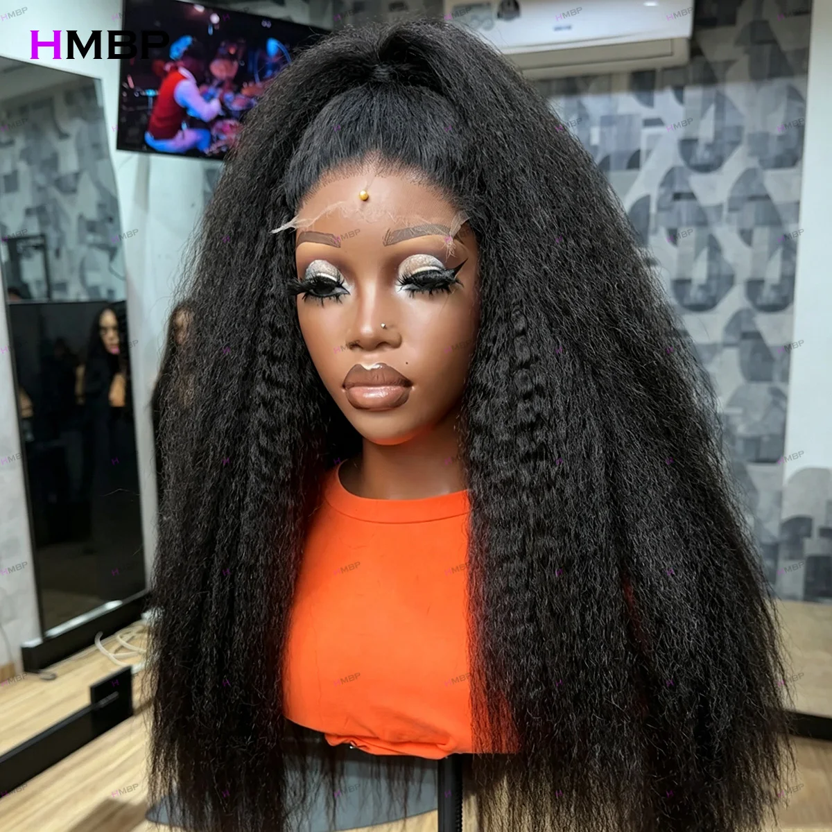 9x6/13x6 HD Lace Front Wig Glueless 450 Density Kinky Straight Human Hair Wig Wear And Go Pre Plucked Melted Hairline Daily Use
