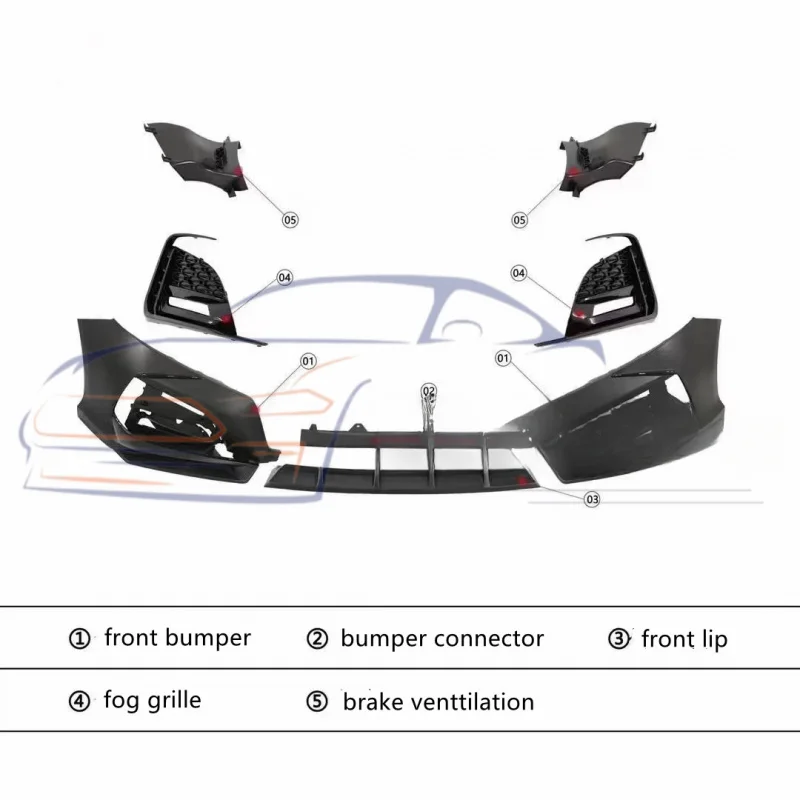 Yofer Style PP Plastic Full Aero Body Kit Compatible With 2018-2022 10th Gen Front Rear Bumper Side Skirts