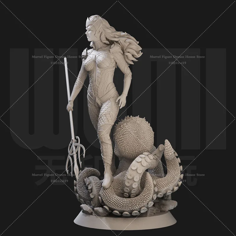 1/24 1/18 Scale DC Mera Queen of Atlantis Bright Long Hair Independent Image DIY Self-assembled GK 3D Resin Un-panited Girl Doll