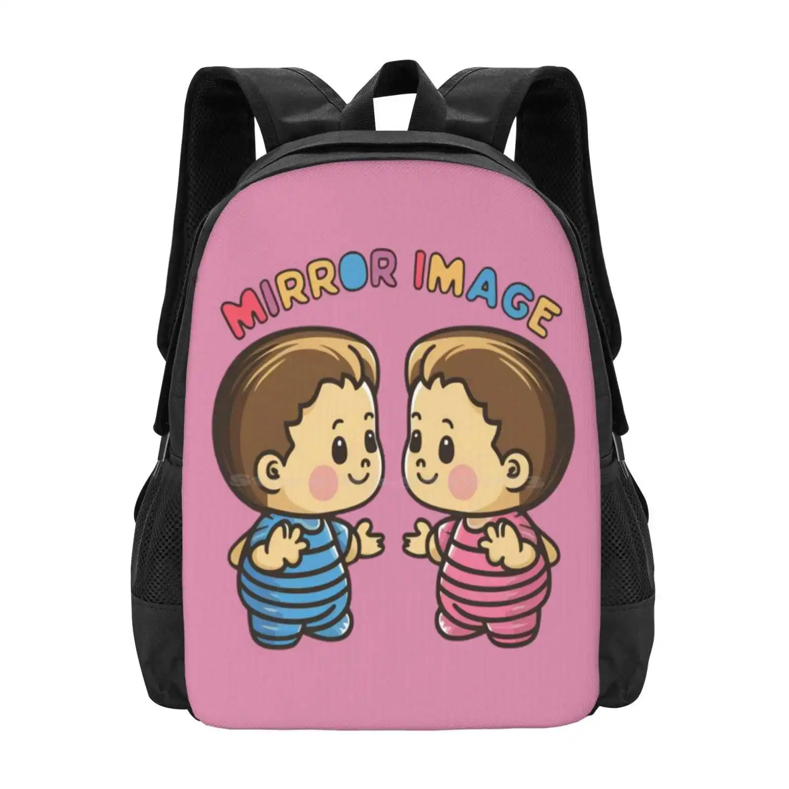 Mirror Image - Kawaii Hot Sale Schoolbag Backpack Fashion Bags Twins Family Cute Sibling Mirror Image Duplicate Colorful