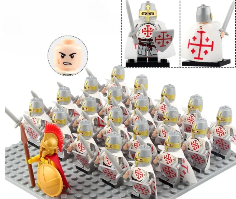 21PCS Medieval Ancient Roman Warrior Series Spartan 300 Warrior Children's Building Block Toys DIY Micro Scene Ornaments - Image 6