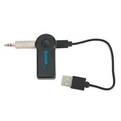 Adaptateur sans fil compatible Bluetooth pour voiture, compatible Bluetooth, V3.0 + EDR, charge de classe 2 via câble USB, sortie stéréo 3.5mm, Inle