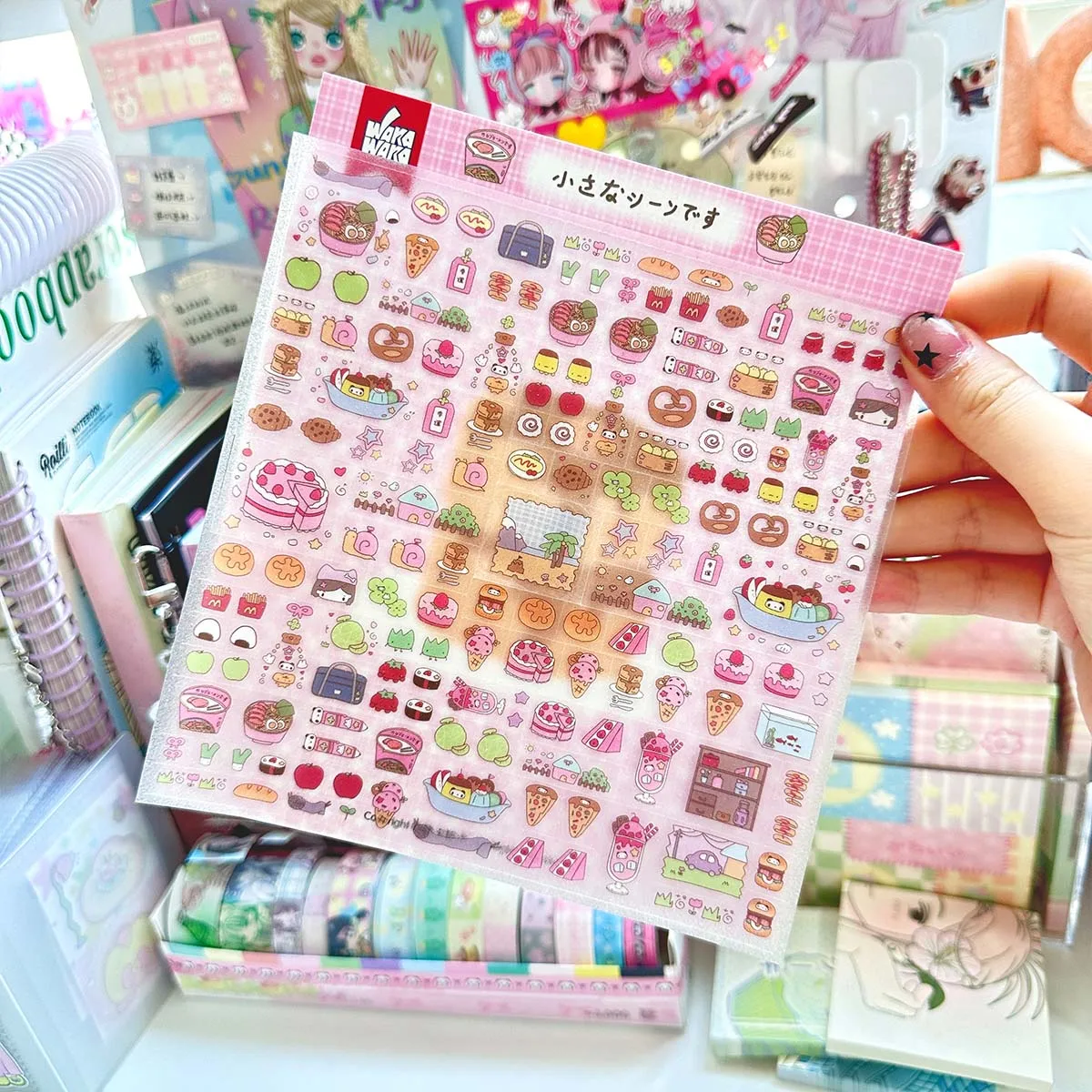 Kawaii Square Stickers Cute Animal Decorative Stickers for Scrapbook Stationery Diy Arts Crafts Album Materials Sticker