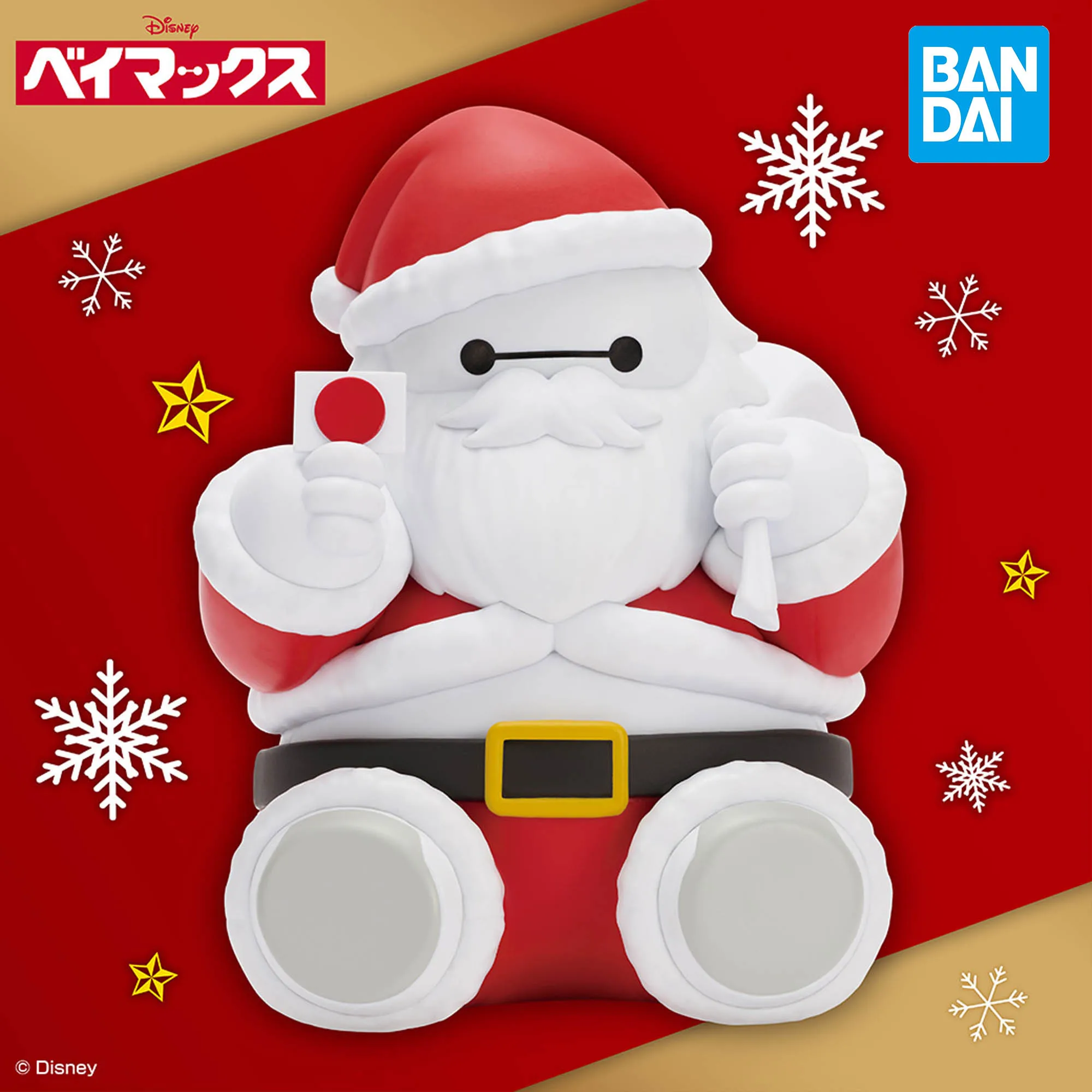 

In stock Bandai Disney Character Seasonal Figure Baymax Special Costume Santa Claus Figures Anime Model Genuine Boxed Toy Gift