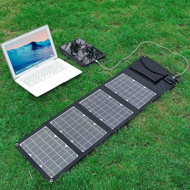 90W Solar Panel Outdoor USB Portable Collapsible Waterproof Solar Power Banks for Tourist Hiking Fishing Phone Batteries Camping