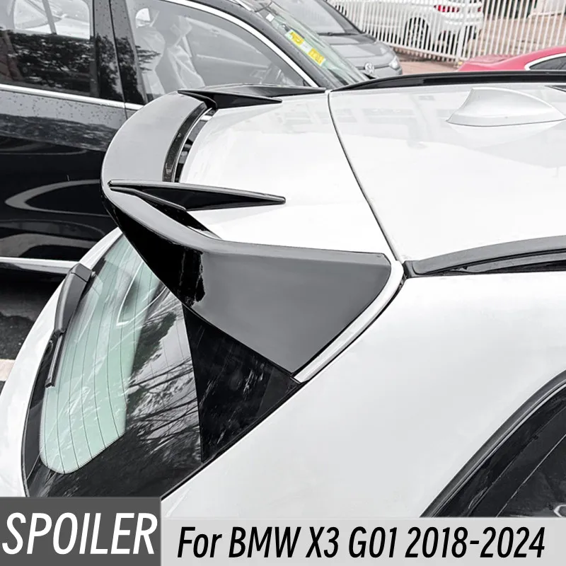 

For BMW X3 G01 M Sport 2018-2024 Car Rear Roof Lid Boot Spoiler Wings Black Carbon Tuning Accessories Part