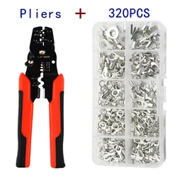 320pcs Crimp Terminal Kit with Electrical Connector U/O Splicing Termination RNB/SNB1.25-4 Wire Connector Cable Termination Plie
