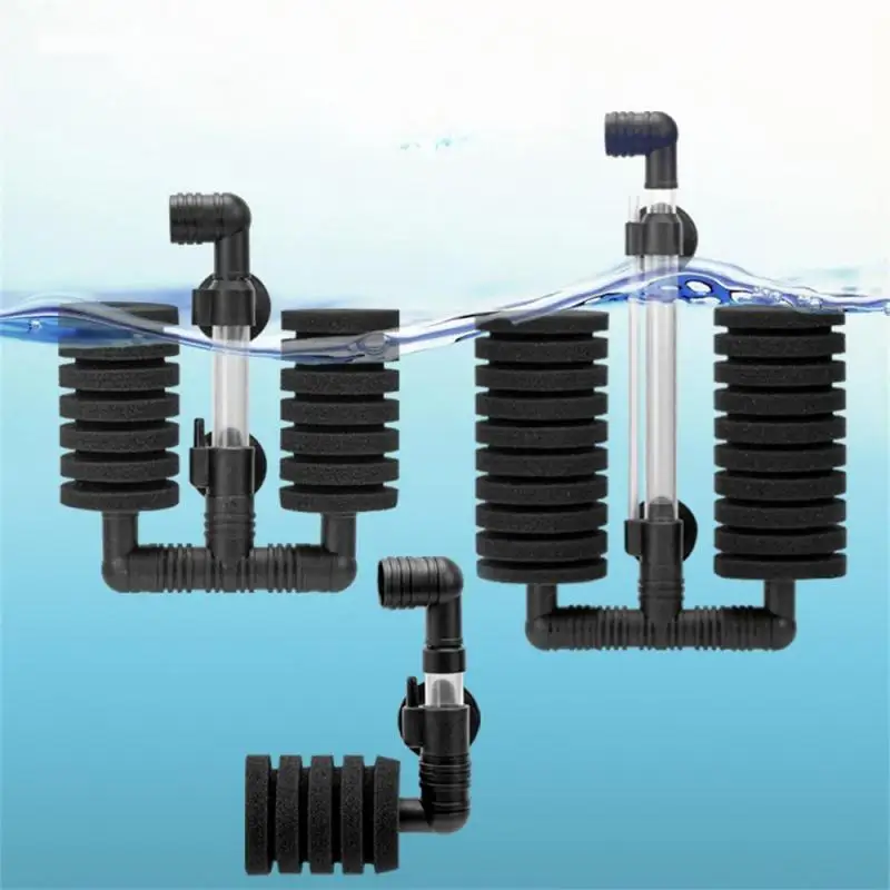 Aquarium New Bio Sponge Filter Wall-mounted Silent Fish Tank Air Pump Pneumatic Filter Fish Aquatic Filters Accessories