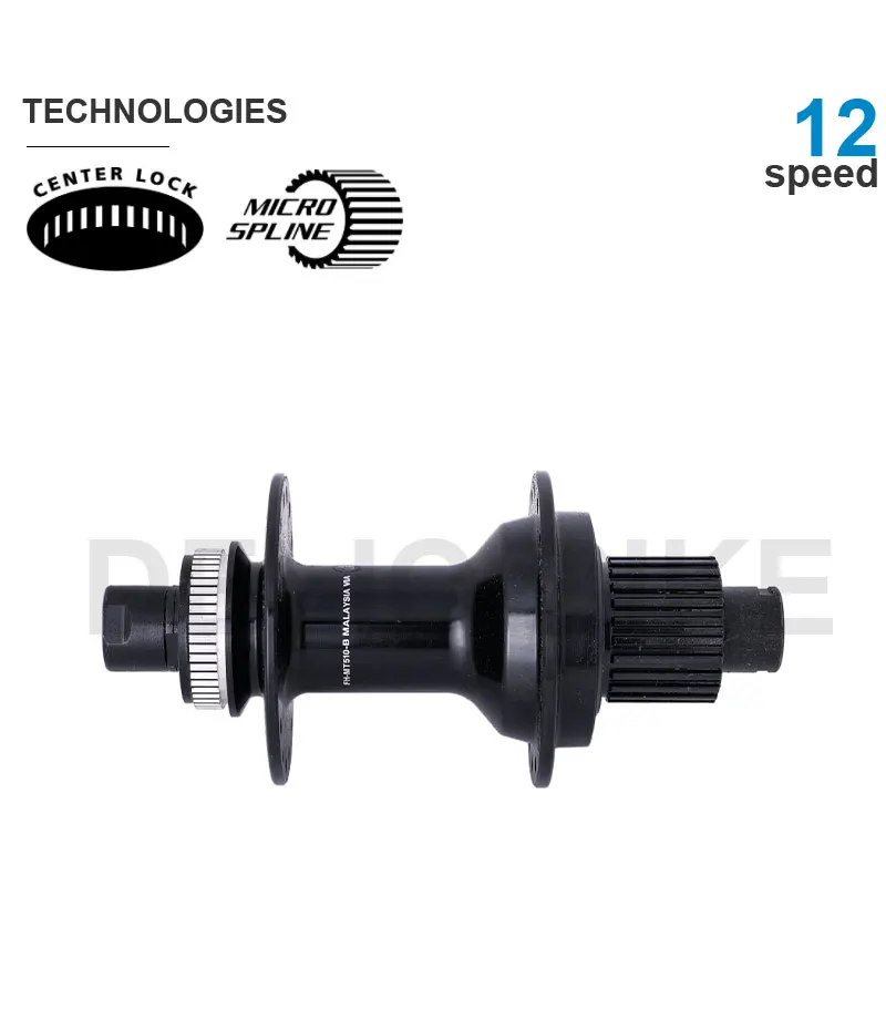 SHIMANO 12-Gang Scheibenbremsen-Hinterradnabe FH-MT510-B FH-MT410 MICRO SPLINE E-THRU Achse Originalteile – Detail 1