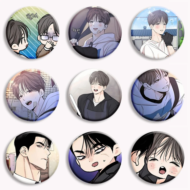 Korean Manhwa Daily Part-Time Job Manga Soft Button Pin Taeseo Yeomin Bl Comic Brooch Badge Bag Deocr Fans Collect Friends Gift